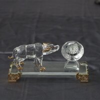 Bộ 12 con giáp thủy tinh si vàng - tượng trâu