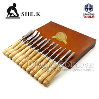 Bộ 12 Dao Tiện, Khắc Gỗ Hợp Kim SHEK