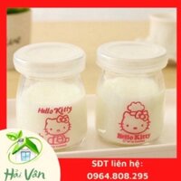 Bộ 12 Hũ Thủy Tinh 100ml Hình Làm Sữa Chua, Caramen - TẶNG BÌNH THỦY TINH MY BOTTLE 500ML