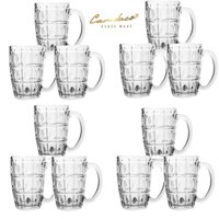 Bộ 12 Ly Thủy Tinh Uống Bia Có Quai PCD10007 375ML – Cẩm Đạt