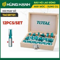 Bộ 12 mũi phay gỗ Total TACSR0121 TACSR1121 TACSR2121 phay gỗ 6mm, 8mm, 12mm chính hãng