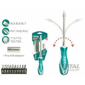 Bộ 12 tua vít thay đổi  trục linh hoạt Total THT250FL1206