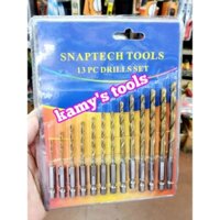 Bộ 13 Mũi Khoan Sắt Gỗ Nhựa Đuôi Lục Giác Thép Chuẩn HSS 1.5mm-6.5mm