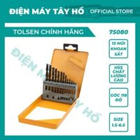 Bộ 13 mũi khoan sắt HSS chất lượng cao Tolsen 75080