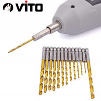 Bộ 13 mũi khoan thép xoắn mạ titan chuôi lục giác,hộp mũi khoan đa năng, mũi khoét sắt, mũi khoét gỗ,mũi khoan xoắn