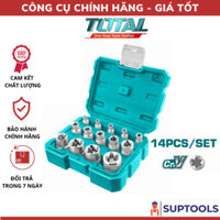 Bộ 14 đầu tuýp loại E TOTAL THKTETS0114 Bộ đầu khẩu E4-E24 mở bu long đai ốc sửa chữa (Đồ nghề)