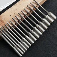 Bộ 15 Đầu Chụp Khẩu Bulong Dài 15cm Lắp Nhanh Cho Máy Bắn Vít -  Đầu Chụp Bu Lông Các Size từ 5.5mm - 19mm