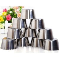 Bộ 15 Khuôn Inox Làm Bánh Flan - dụng cụ làm bánh trà sữa [ có sỉ ]