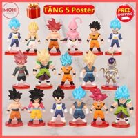 Bộ 16 mô hình chibi Dragoll Ball 7 viên Ngọc Rồng cao 7- 8cm ( Tặng Poster ) Toy Đồ Chơi