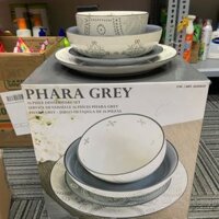 Bộ 16 món chén dĩa Dalton Dinerware Phara Grey Set