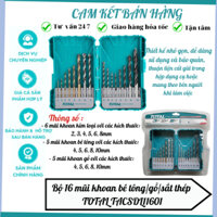 Bộ 16 mũi khoan bê tông/gỗ/sắt thép TOTAL TACSDL11601 TACSDL11606