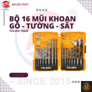 Bộ 16 mũi khoan gỗ  tường  sắt Tolsen 75628