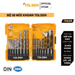 Bộ 16 mũi khoan gỗ  tường  sắt Tolsen 75628