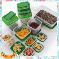 Bộ 17 hộp đựng đồ ăn đa năng cao cấp.