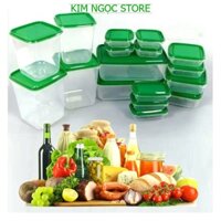 Bộ 17 hộp đựng thực phẩm có nắp đậy, Hộp nhựa chịu nhiệt nhiều kích thước, đựng thực phẩm tủ lạnh