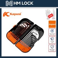 BỘ 18 MÓN LỤC GIÁC VÀ HOA THỊ CÓ LỖ KAPUSI NHẬT JAPAN - THÉP S2 SIÊU CỨNG, CHỐNG ĂN MÒN, CHỊU LỰC CAO, PHÙ HỢP MỞ NHIỀU BULONG, ỐC VÍT CỨNG - LỤC GIÁC BÔNG - HÀNG CHÍNH HÃNG