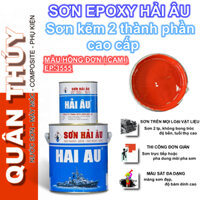 [Bộ 1Lít] Sơn kẽm, sơn sắt mạ kẽm CAO CẤP HẢI ÂU Màu hồng đơn ( cam ) EP3555 - Sơn mạ kẽm 2 thành phần EPOXY