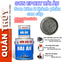 [Bộ 1Lít] Sơn kẽm, sơn sắt mạ kẽm CAO CẤP HẢI ÂU Lót Chống Rỉ Xám EP2702 - Sơn mạ kẽm 2 thành phần EPOXY