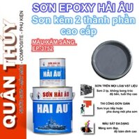 [Bộ 1Lít] Sơn kẽm, sơn sắt mạ kẽm CAO CẤP HẢI ÂU Màu Xám sáng EP3752 - sơn mạ kẽm 2 thành phần EPOXY