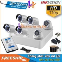 [Bộ 2-8 Camera]Trọn Bộ Camera Hikvision FULL HD 720P - Bộ 2/4/6/8 Camera Đầy Đủ Phụ Kiện, Không Phát Sinh Chi Phí