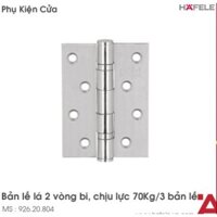 Bộ 2 ản Lề Lá 2 Vòng Bi 70Kg Hafele 926.20.804 (2BB 102x76x3MM, SS304)