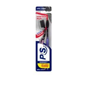 Bộ 2 bàn chải đánh răng than hoạt tính P/S Charcoal