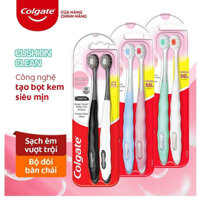 Bộ 2 Bàn Chải Đánh Răng Colgate Cushion Clean Charcoal Bristle Đầu Chải Nhỏ