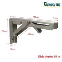 BỘ 2 BẢN LỀ GẬP, GIÁ ĐỠ, KE ĐỠ GẬP THÔNG MINH INOX