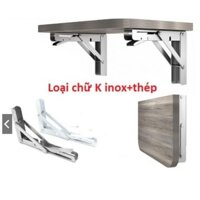 Bộ 2 bản lề ke gập gọn thông minh chữ K chất liệu inox và thép  Minh M