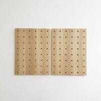 Bộ 2 Bảng Gỗ Đục Lỗ Pegboard 80x60cm (Vân sồi)