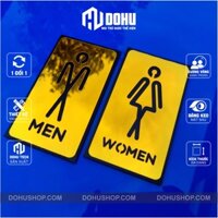 Bộ 2 Bảng Gương Vàng Men và Women Độc Đáo, Sang Trọng Và Đẳng Cấp (Có băng keo 2 mặt dán tường siêu dính)