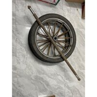 Bộ 2 bánh xe cải tiến, xe bò đường kính 57cm kèm trục phi 28 dài 90cm- 1m-1m1-1m2-1m3 [BC shop] (Shop BC) .. CCKX