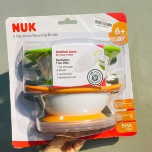 Bộ 2 bát ăn chống đổ có nắp Nuk NU78807