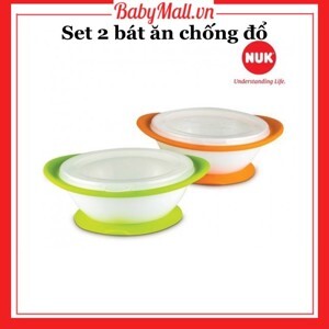Bộ 2 bát ăn chống đổ có nắp Nuk NU78807