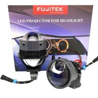 Bộ 2 bi Led Fujitek V55 thấu kính kép 3 inch chuôi ren vặn tăng sáng 300% cho đèn ô tô xe máy