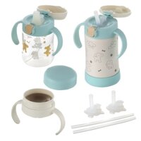 Bộ 2 bình 3 nắp tập uống 3 bước RICHELL Nhật TLI cao cấp bước 123 chống sặc | Baby