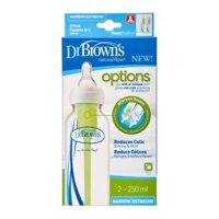 Bộ 2 Bình Sữa Dr.Brown's Cổ Thường 250ml nhựa PP