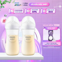 Bộ 2 Bình Sữa Philips Avent Natural Cho Bé, Bình Sữa Mô Phỏng Tự Nhiên Mới, Chống Đầy Hơi Sặc Sữa