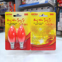Bộ 2 bóng đèn Led thờ quả nhót màu đỏ, màu xanh lá, màu vàng, màu trắng, đèn thờ ông địa SOPOKA