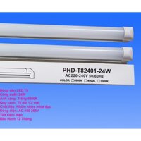 Bộ 2 Bóng đèn led Tuýp T8-24W 1.2 mét liền máng ánh sáng trắng