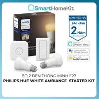 Bộ 2 Bóng Đèn Philips Hue White Ambiance Starter Kit E27 9W - Ánh sáng vàng - trắng