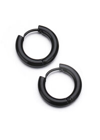 Bộ 2 bông tai nam inox khuyên tròn 10mm BT233 - Màu Đen