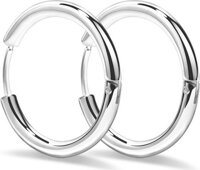 Bộ 2 bông tai nam inox khuyên tròn 16mm BT233 - Màu Bạc