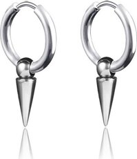 Bộ 2 bông tai nam khoen tròn mũi nhọn idol Kpop - Mẫu 1