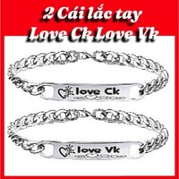 Bộ 2 cái Lắc Tay VK-CK mẫu tim, Vòng Tay Inox Nam Nữ Không Đen Không Gỉ
