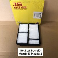 [Bộ 2 cái] Lọc gió điều hòa, máy lạnh Mazda 5 2010, 2011, 2012,...2017 #JS Asakashi Nhật AC3502SET