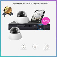 Bộ 2 Camera Dome Hệ Thống AHD Elitek ECA-11013(Trắng) - Đầu Ghi Elitek + Ổ cứng 160GB [bonus]