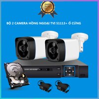 Bộ 2 Camera TVI  Elitek ECA-51113 (Trắng) - Đầu Ghi Elitek + Ổ cứng 160GB [bonus]