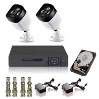 Bộ 2 Camera TVI Elitek ECA-51113 (Trắng) - Đầu Ghi Elitek + Ổ cứng 160GB [bonus]