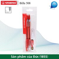 Bộ 2 cây bút bi STABILO bille 508N XF/F màu đỏ + bút xoá Correction Pen CPS88 (BP508NR-C2+)